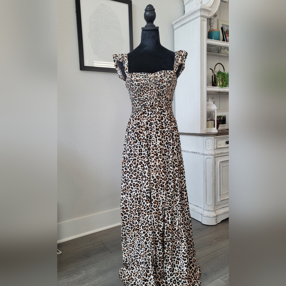 Boho Me Leopard Print Maxi Dress Small